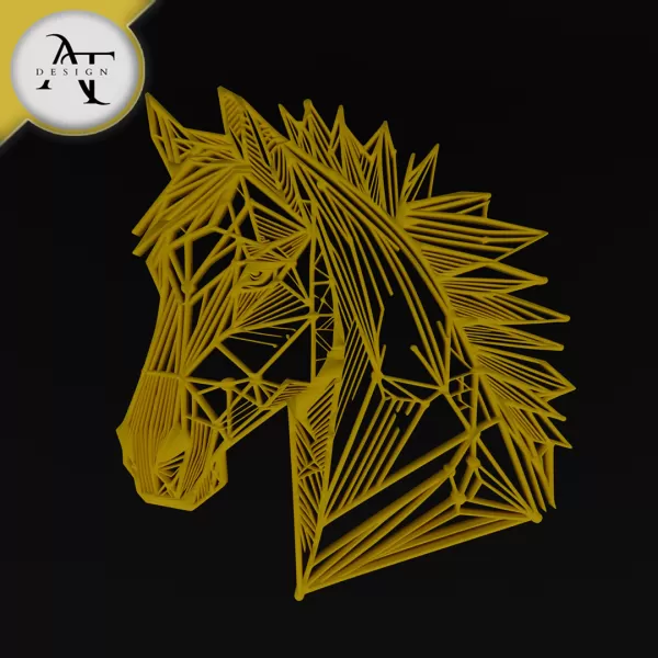 Horse - Geometric - 2D Wall Art Decor - Model preview 1