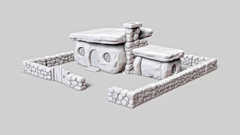 Stone Age Cartoon House #RoZ - Model preview 1