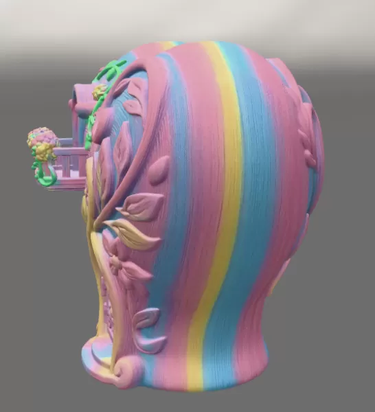 Fantasy Heart Fairy House - STL File 3D Printable - Model preview 4