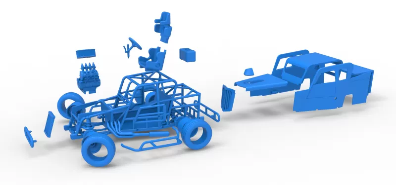 Dwarf car while turning Version 2 Scale 1:25 - Model preview 28