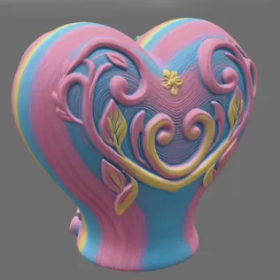 Fantasy Heart Fairy House - STL File 3D Printable - Model thumbnail 5