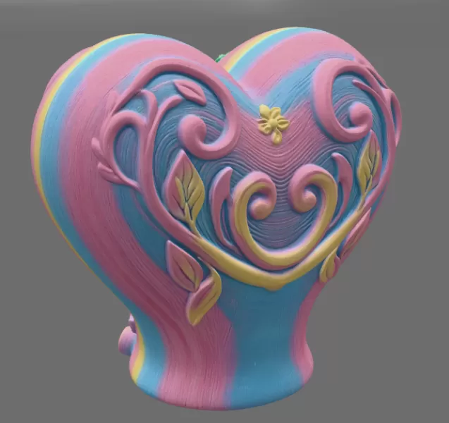 Fantasy Heart Fairy House - STL File 3D Printable - Model preview 5