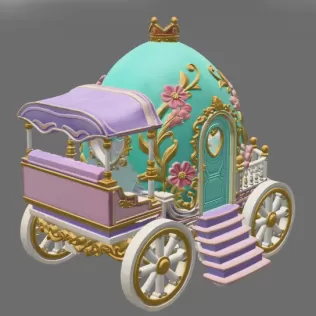 Royal Fantasy Egg Carriage - STL File 3D Printable - Model thumbnail 6