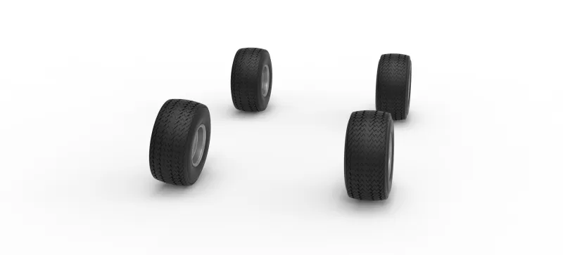 Wheel Set of BriSCA Micro Formula 2 Stock Car Scale 1:16 - Model preview 3