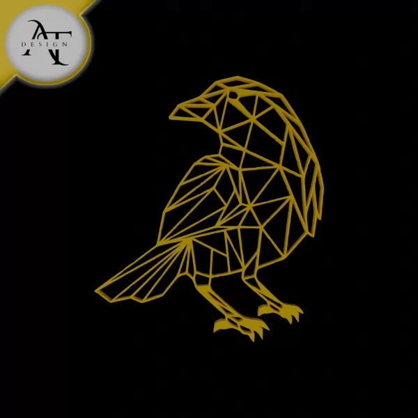 Raven - Geometric - 2D Wall Art Decor - Model preview 1
