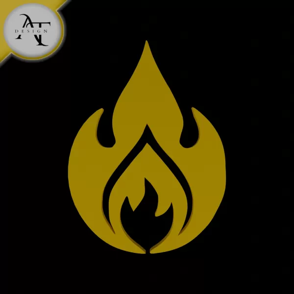 Simple Flame Symbol - 2D Art - Model preview 1