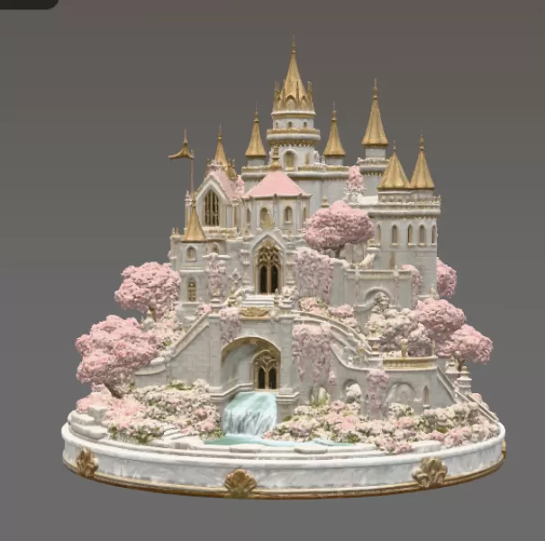 Blossom Crown Castle STL File for 3D Print - Model preview 5