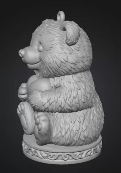Bear with Heart (Decorative Figure) - Model preview 3