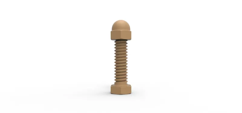 Bolt with Cap nut - Model preview 1