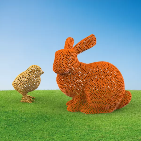 Easter Decors Rabbit and Chick, Easter Gift Idea, 3D Printing - Model preview 2
