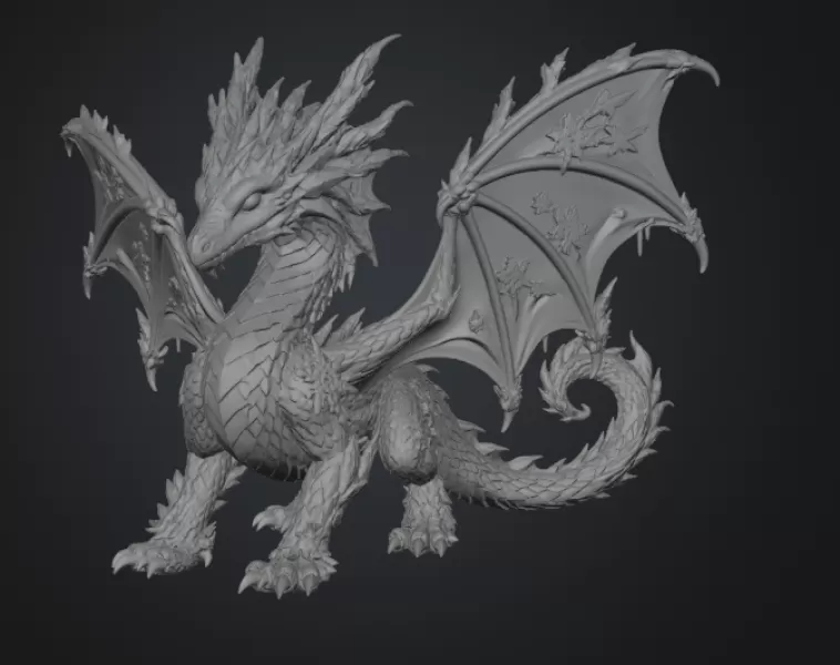 Winter Frost Dragon STL File for 3D Print - Model preview 12
