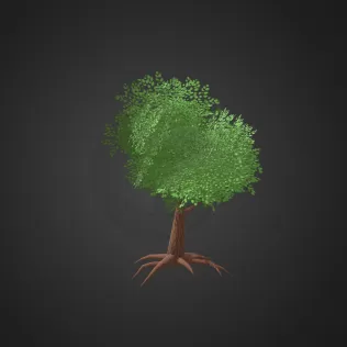Stylish Low Poly Tree with Roots - Model thumbnail 2