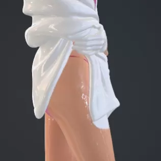 Frau vom duschen mit bademantel - Model thumbnail 4