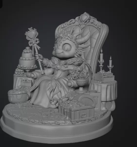 Royal Dragon Queen STL File for 3D Print - Model preview 8
