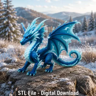 🌊 Frostwave Water Dragon STL File for 3D Print - Model thumbnail 4