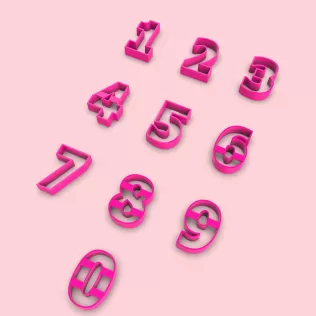 Numbers Cookie Cutter Set, Clay-Fondant Cutters, Birthday Cookie - Model thumbnail 2
