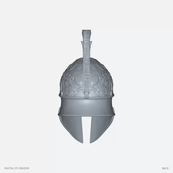 Ornate Classical Helmet Display - STL - Model preview 4