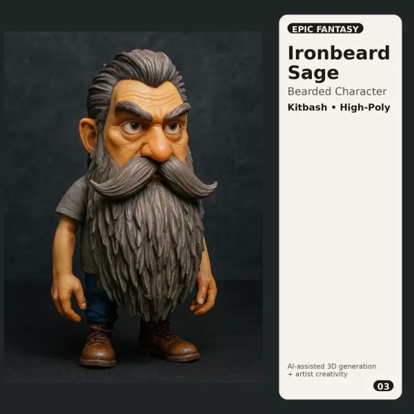 Character Kitbash Collection – High-Poly Stylized 3D Figures - Model preview 6