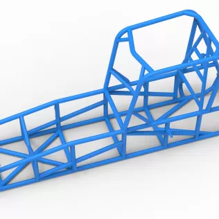 Frame of Vintage Dirt Silver Crown Car Scale 1:25 - Model thumbnail 2