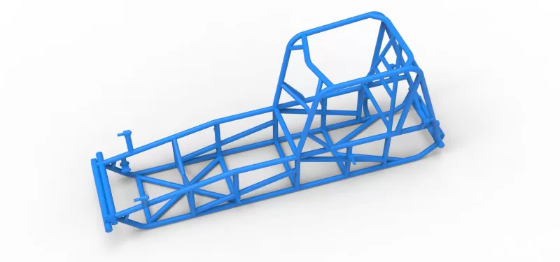 Frame of Vintage Dirt Silver Crown Car Scale 1:25 - Model preview 2