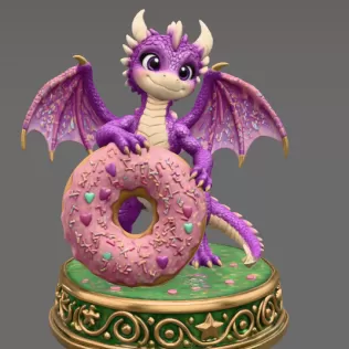 Sweet Donut Dragon STL File for 3D Print - Model thumbnail 8