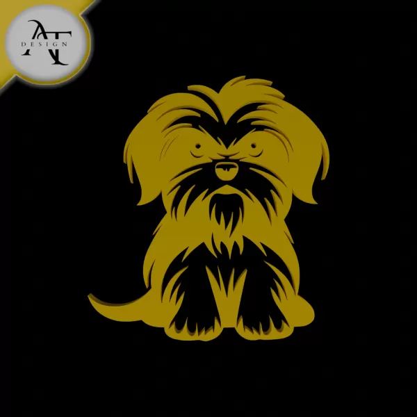 Dog - Silhouette - 2D Wall Art Decor - Model preview 1