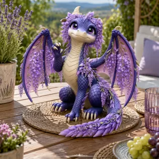Wisteria Blossom Dragon STL File for 3D Print - Model thumbnail 4