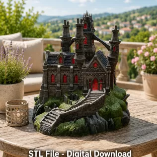 Shadowspire Gothic Manor STL File for 3D Print - Model thumbnail 2
