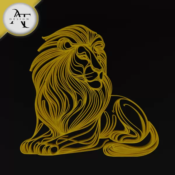 Lion - Line Art - 2D Wall Art Decor - Model preview 1