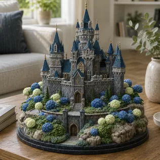 🏰 Enchanted Blue Castle STL File for 3D Print