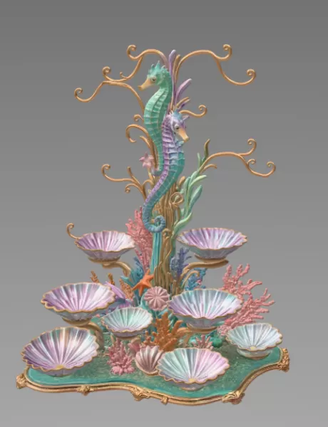 Seahorse Coral Shell Bowl Organizer STL File for 3D Print - Model preview 8