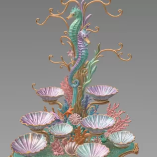 Seahorse Coral Shell Bowl Organizer STL File for 3D Print - Model thumbnail 8