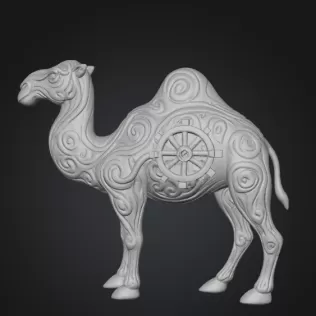 Camel — Ornate Steampunk Statue - Model thumbnail 3