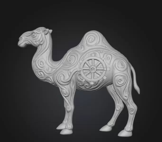 Camel — Ornate Steampunk Statue - Model preview 3