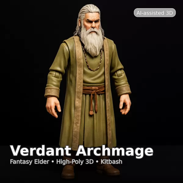 Elderfolk Fantasy Collection (4 Variants) — High-Poly Kitbash - Model preview 2