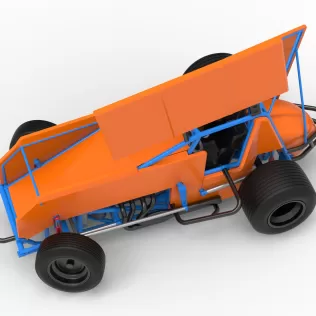 Winged Sprint car Version 2 while turning Scale 1:25 - Model thumbnail 4