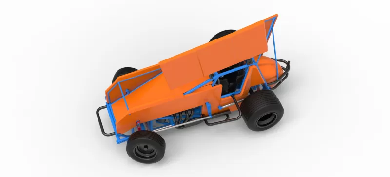 Winged Sprint car Version 2 while turning Scale 1:25 - Model preview 4