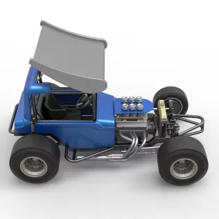 Vintage Winged Supermodified stock car Version 2 Scale 1:25 - Model thumbnail 23