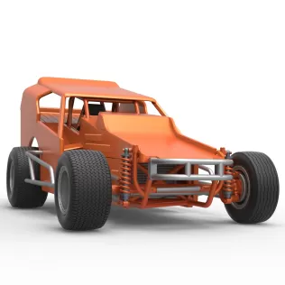 Vintage Dirt Modified stock car Version 3 Scale 1:25 - Model thumbnail 27