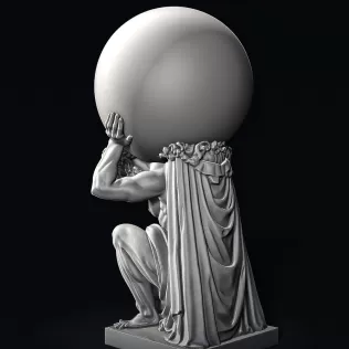 Hercules Statue Holding the Globe #RoZ - Model thumbnail 5