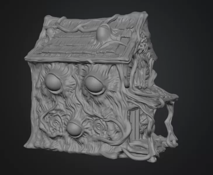 Flesh Monster Cottage STL for 3D Printing - Model preview 10