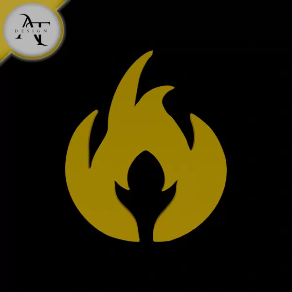 Simple Flame Symbol - 2D Art - Model preview 1