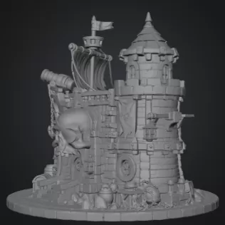 Pirate Skull Fortress STL File for 3D Print - Model thumbnail 9