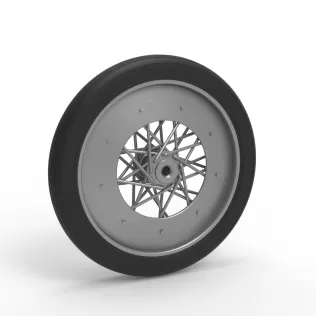 Front wire wheel of vintage dragster Version 3 Scale 1:25