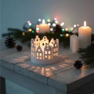 Christmas Village Candle Holder | Cozy Christmas Houses - Model thumbnail 3