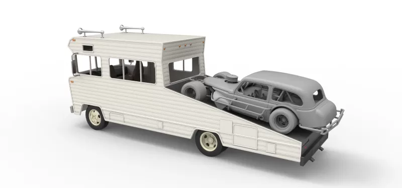 Vintage Transporter truck for Race car Version 7 Scale 1:25 - Model preview 6