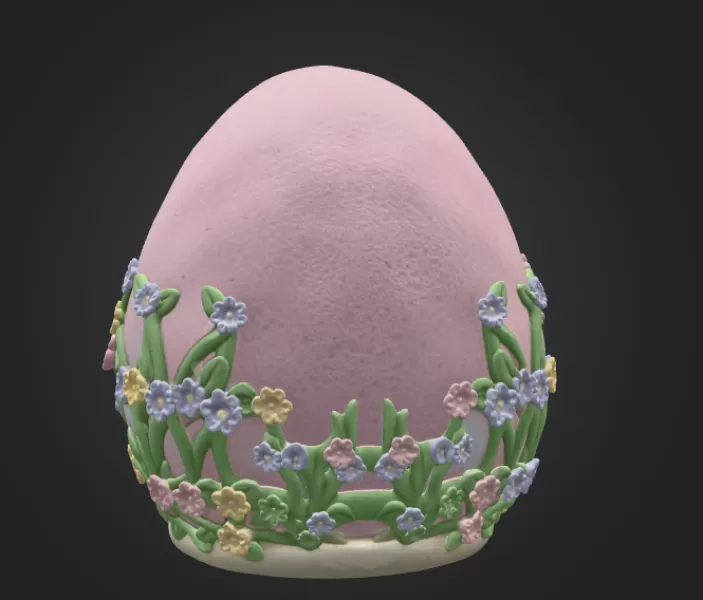 Floral Fantasy Egg House - STL File 3D Printable - Model preview 5