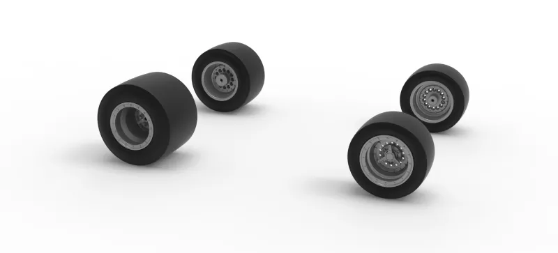 Wheel Set of Vintage Pavement Sprint car Scale 1:25 - Model preview 10