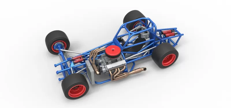 Supermodified front engine race car Base Version 4 Scale 1:25 - Model preview 4