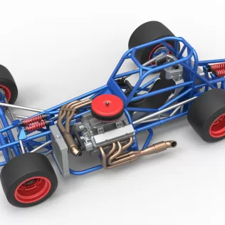 Supermodified front engine race car Base Version 4 Scale 1:25 - Model thumbnail 4